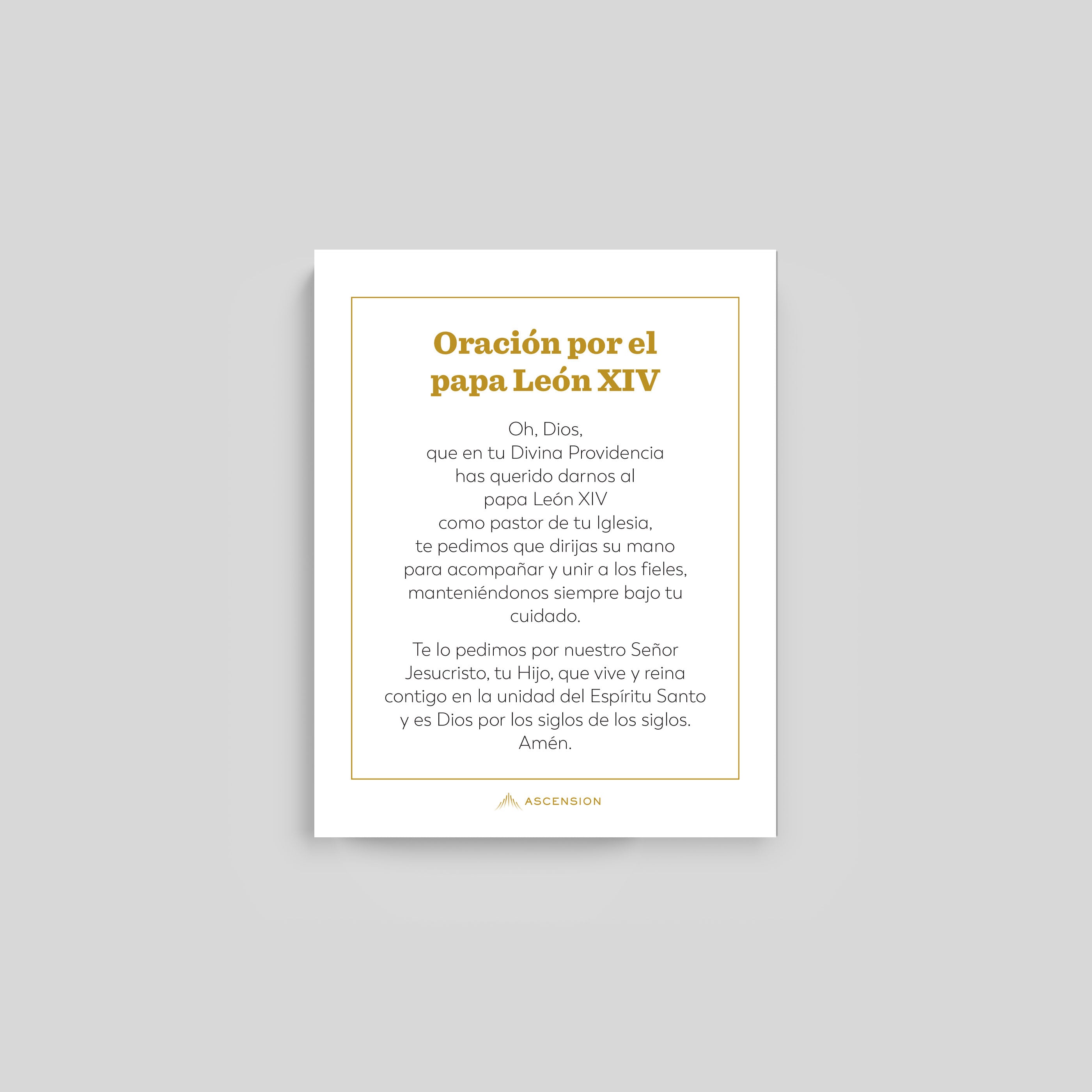 Estampas de oración del Papa León XIV