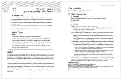 A sneak peek at the Lesson one leader's guide for Quick Catholic Lessons with Fr. Mike, a teacher's guide by Ascension. 