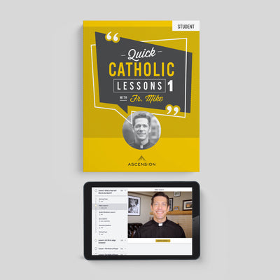Lecciones católicas rápidas con el Padre Mike: Vol. 1, juego de libros de trabajo con acceso digital