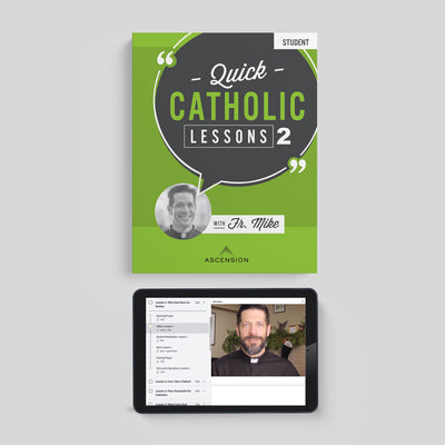 Lecciones católicas rápidas con el Padre Mike: Vol. 2, Libro de trabajo para estudiantes con acceso digital
