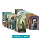 Renewed & Received Saint Prayer Cards, Complete Set (1 Set of 24 Cards)