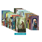 Tarjetas de oración de santos renovados y recibidos, juego completo (1 juego de 24 tarjetas)