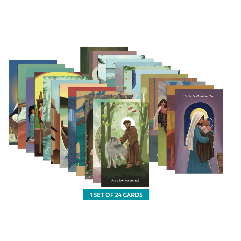 Renewed & Received Saint Prayer Cards, Complete Set (1 Set of 24 Cards)
