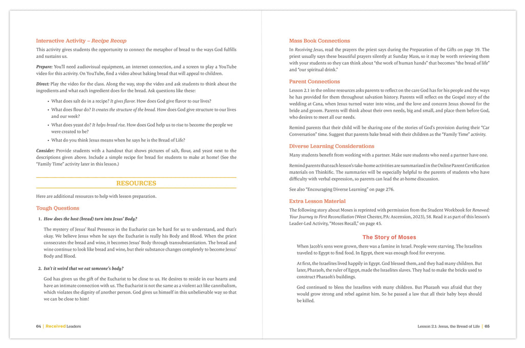 Received First Edition: Your Journey to First Communion Leader's Guide (Includes Online Leader's Access)