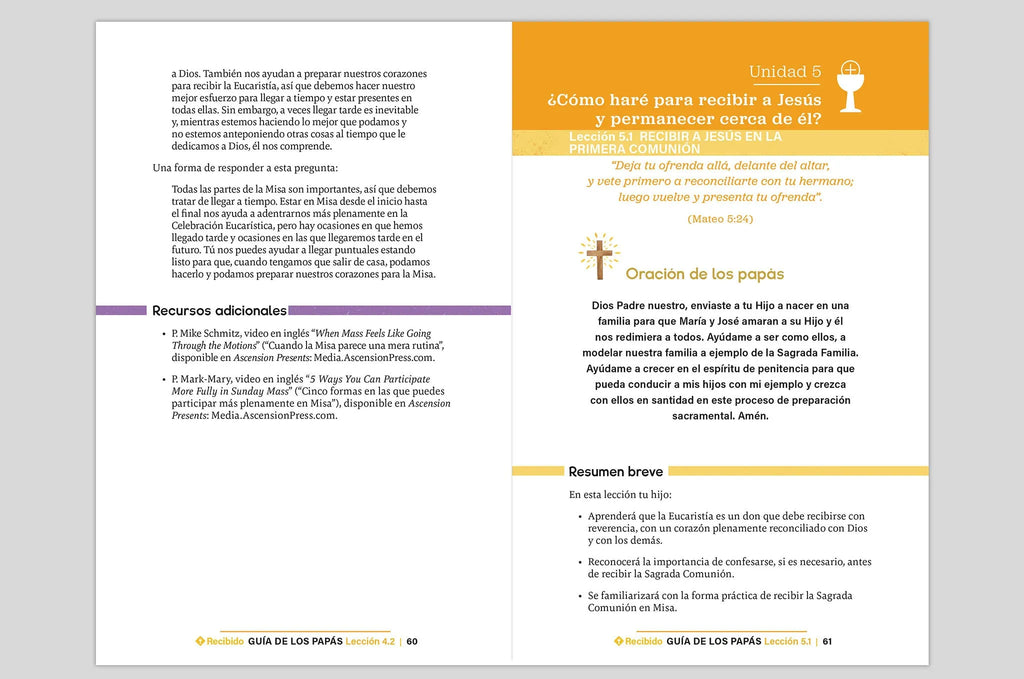 Received: Your Journey to First Communion Parent's Guide