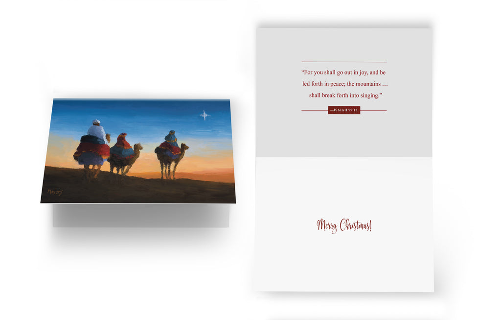 ¡Regocíjate! Tarjetas de Navidad: El viaje de los Reyes Magos (Paquete de 24)