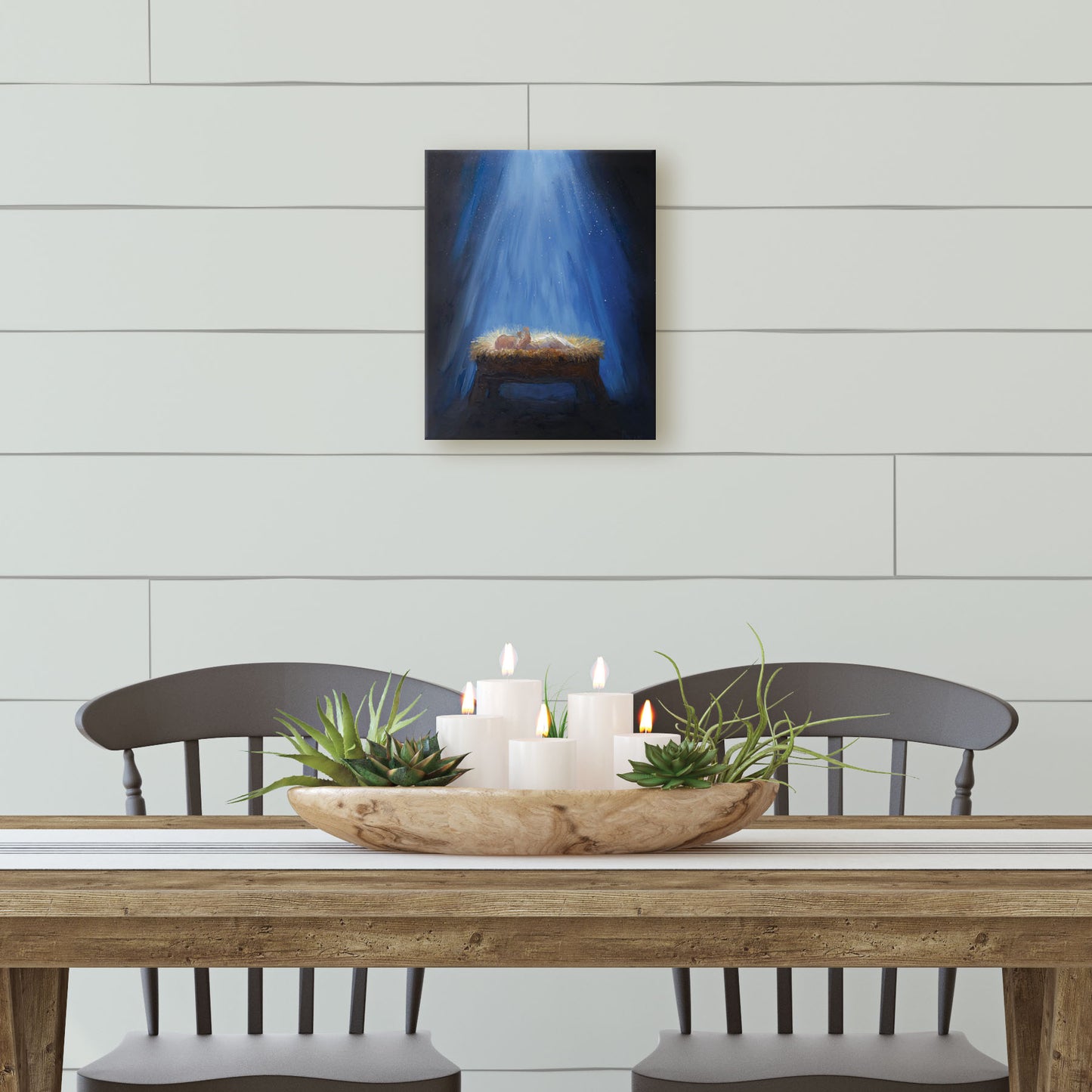 Rejoice! Fine Art Canvas Print: Away In A Manger