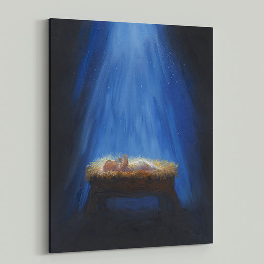 Rejoice! Fine Art Canvas Print: Away In A Manger