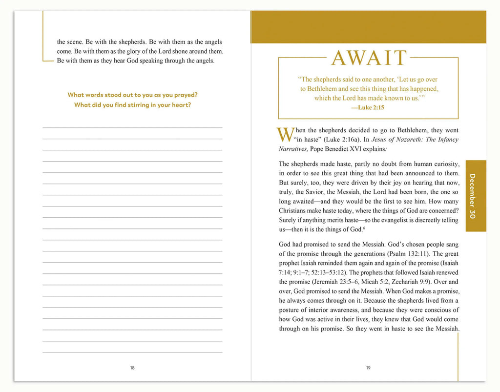 Rejoice and Be Glad, A Journey Through Christmas with the Holy Family, Journal