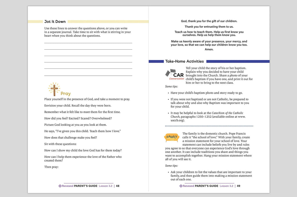 Renewed: Your Journey to First Reconciliation Parent's Guide
