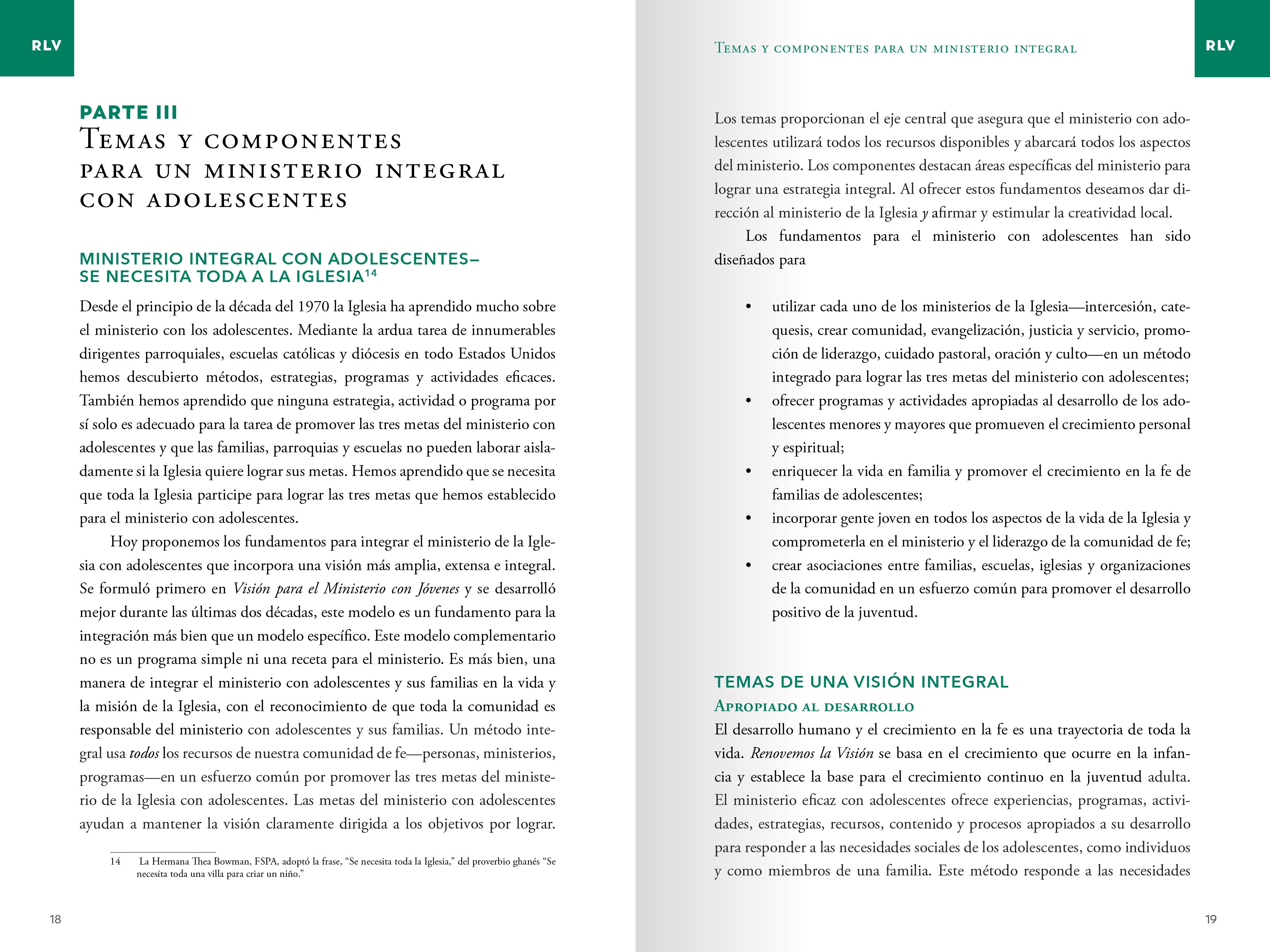 Renewing the Vision: A Framework for Catholic Youth Ministry