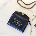 Estuche para rosario de cuero de primera calidad Poco a Poco