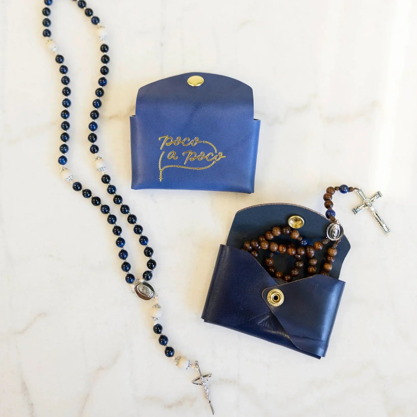 Poco a Poco Premium Leather Rosary Pouch
