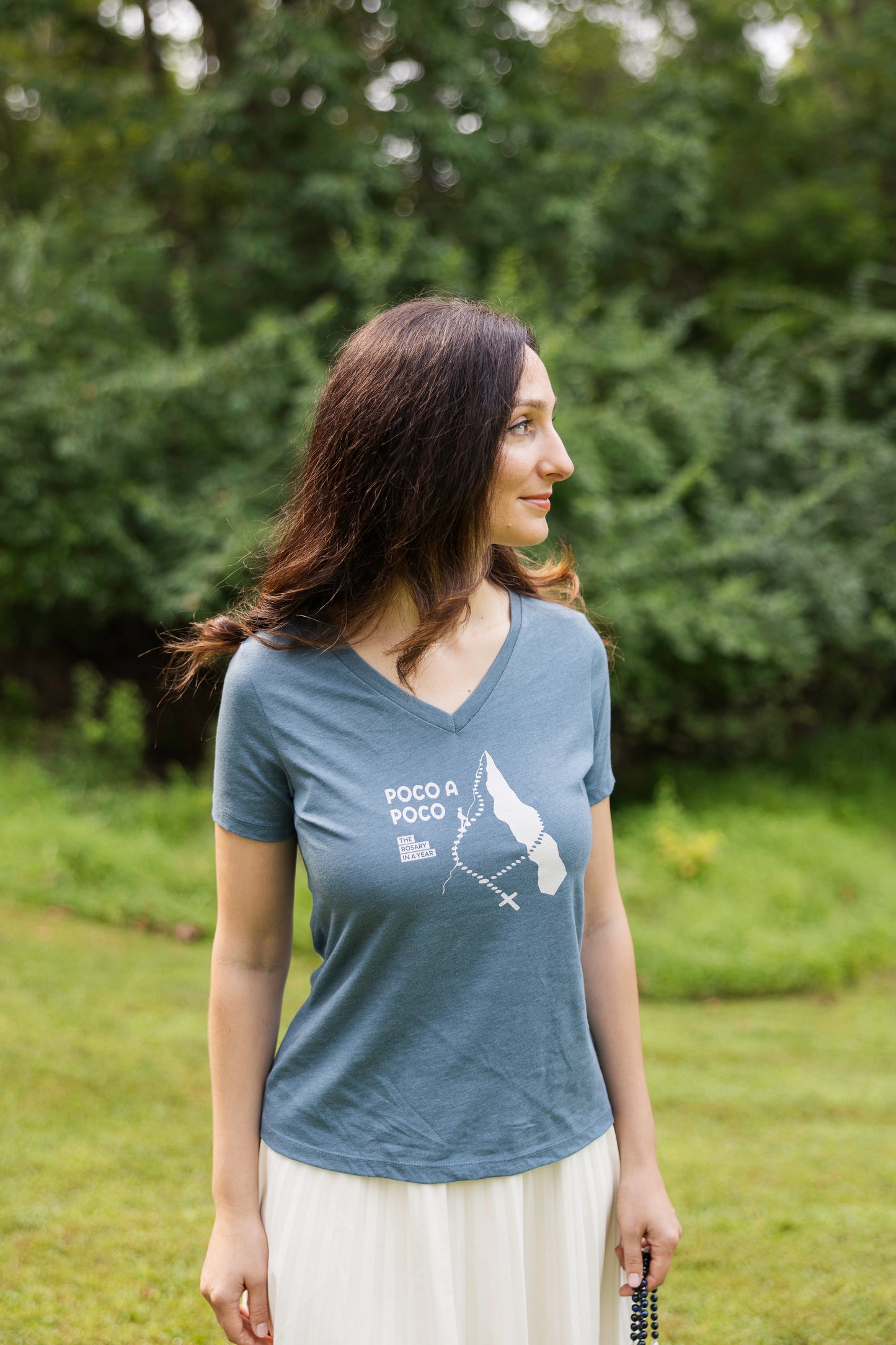 Rosary in a Year Poco a Poco  V-Neck Women's Shirt
