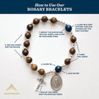 The Rosary in a Year Rosary: 1 Decade Wood/Gemstone Bracelet
