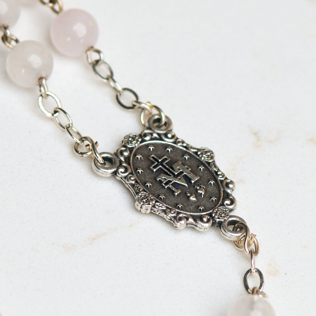 Rose Quartz Fatima Rosary