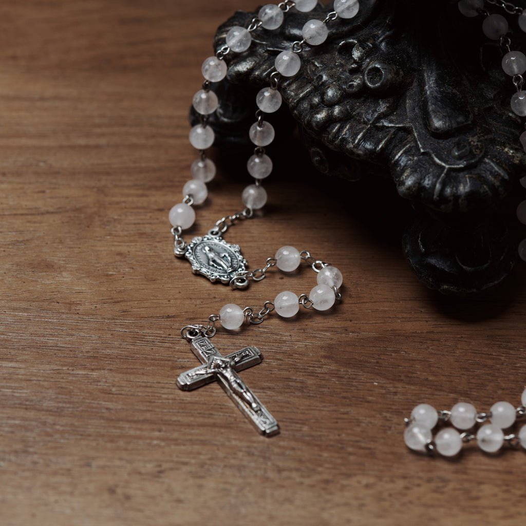 Rose Quartz Fatima Rosary