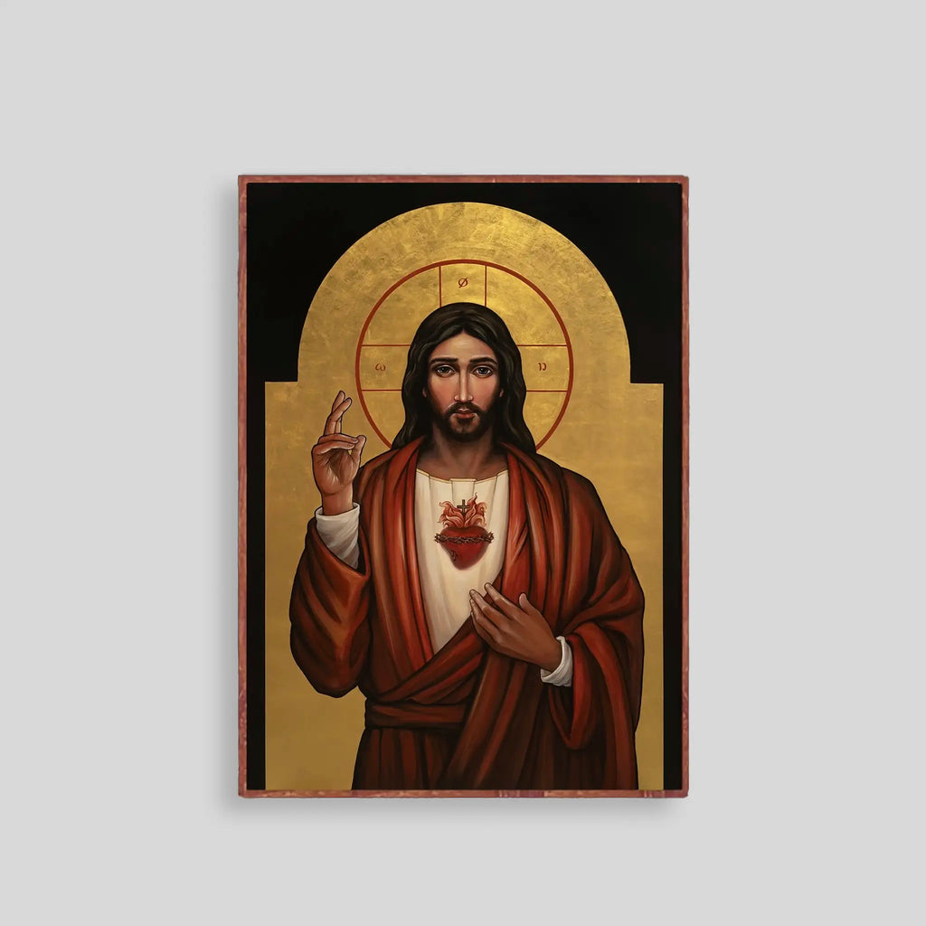 New Jerusalem Studios Sacred Heart of Jesus Icon Board - 7.25" x 9.5"