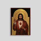 New Jerusalem Studios Sacred Heart of Jesus Icon Board - 7.25" x 9.5"