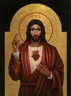 New Jerusalem Studios Sacred Heart of Jesus Icon Board - 7.25" x 9.5"