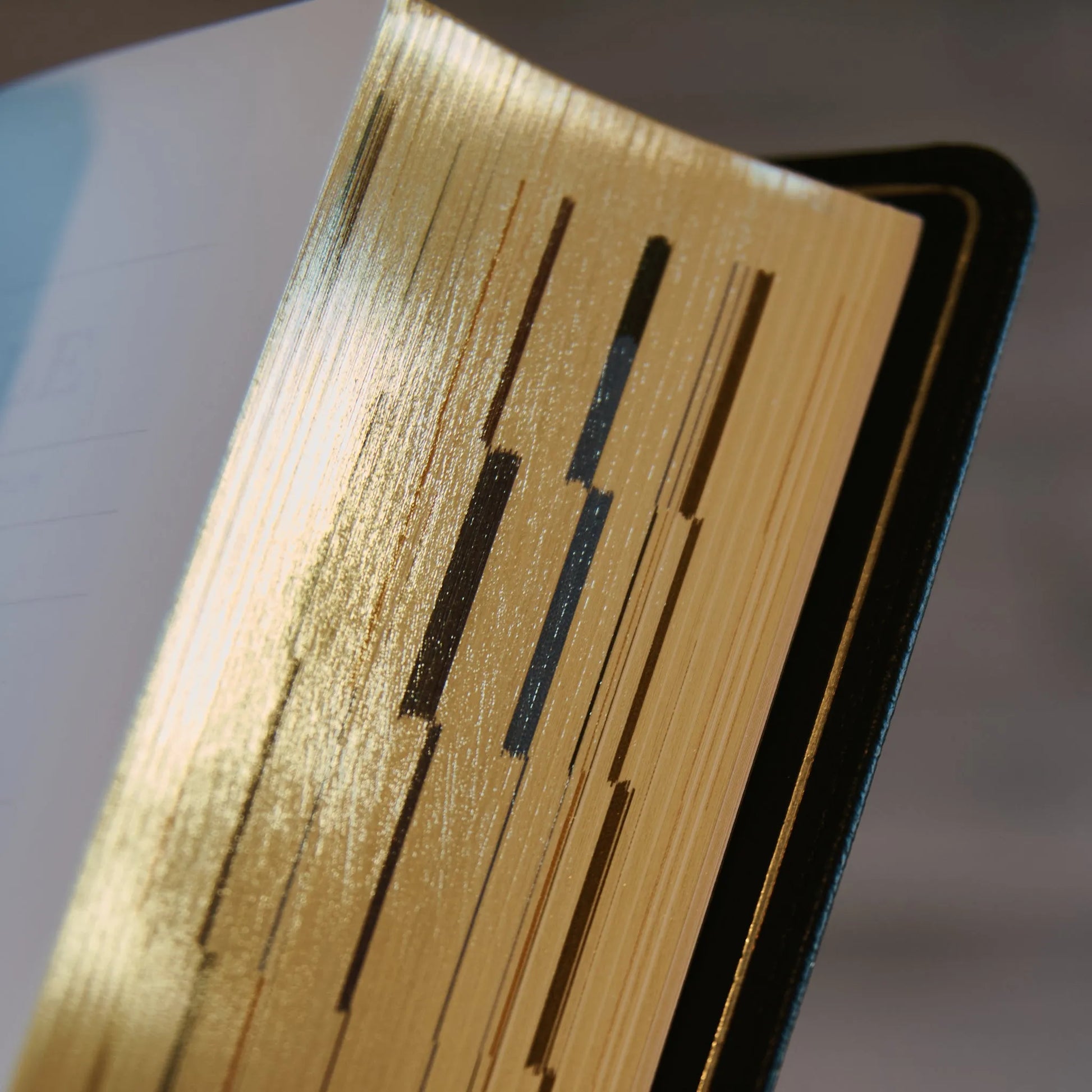Close-up of the gilded edge of a Bible
