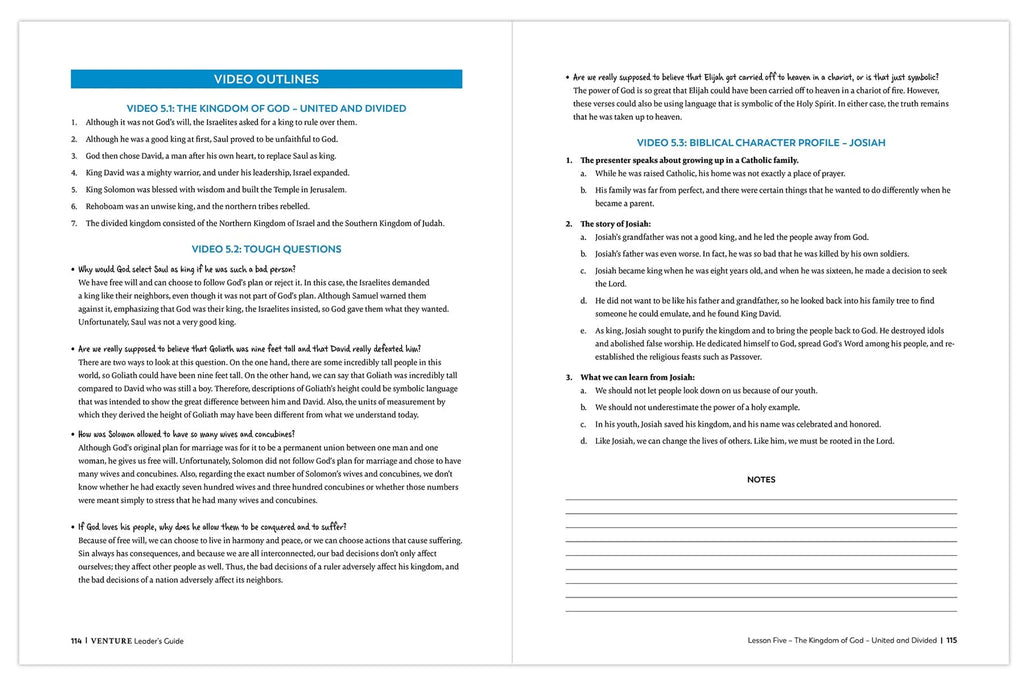 Venture: The Bible Timeline for High School, Leader's Guide