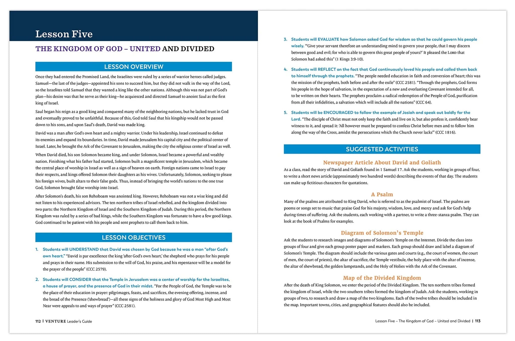 Venture: The Bible Timeline for High School, Leader's Guide