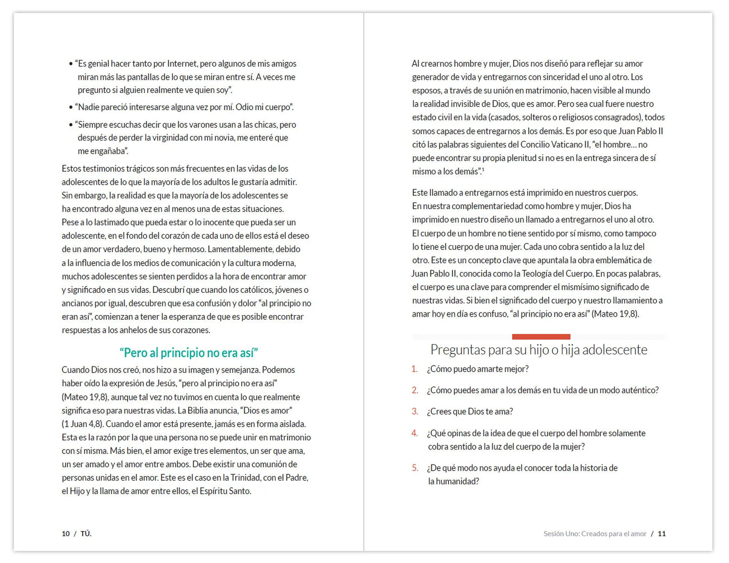 YOU: Life, Love, and the Theology of the Body, Parent's Guide (Spanish)