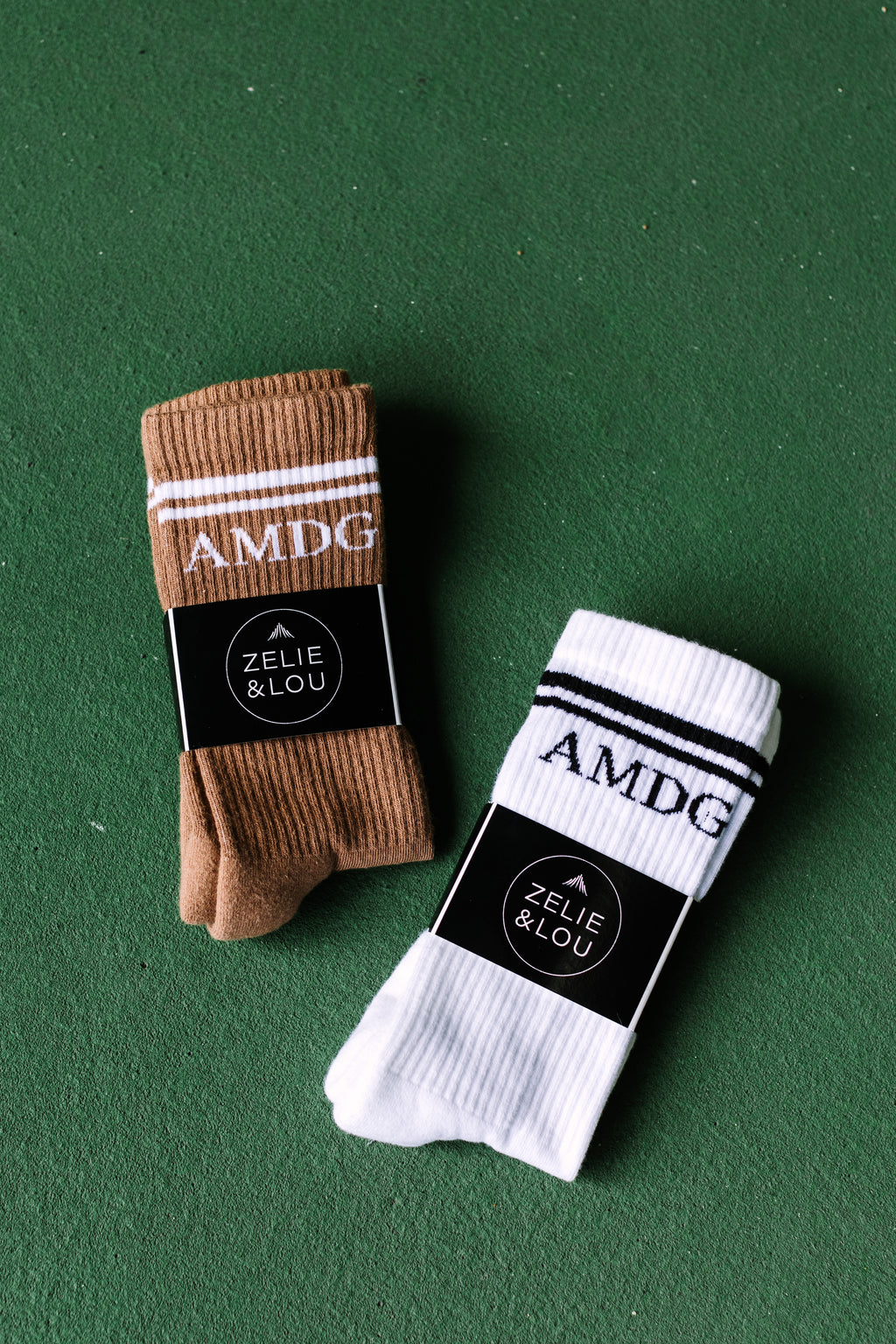 "AMDG" / Crew Socks