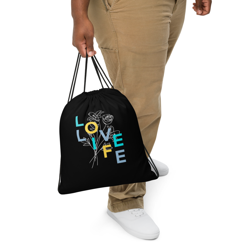 Love Life Drawstring Bag