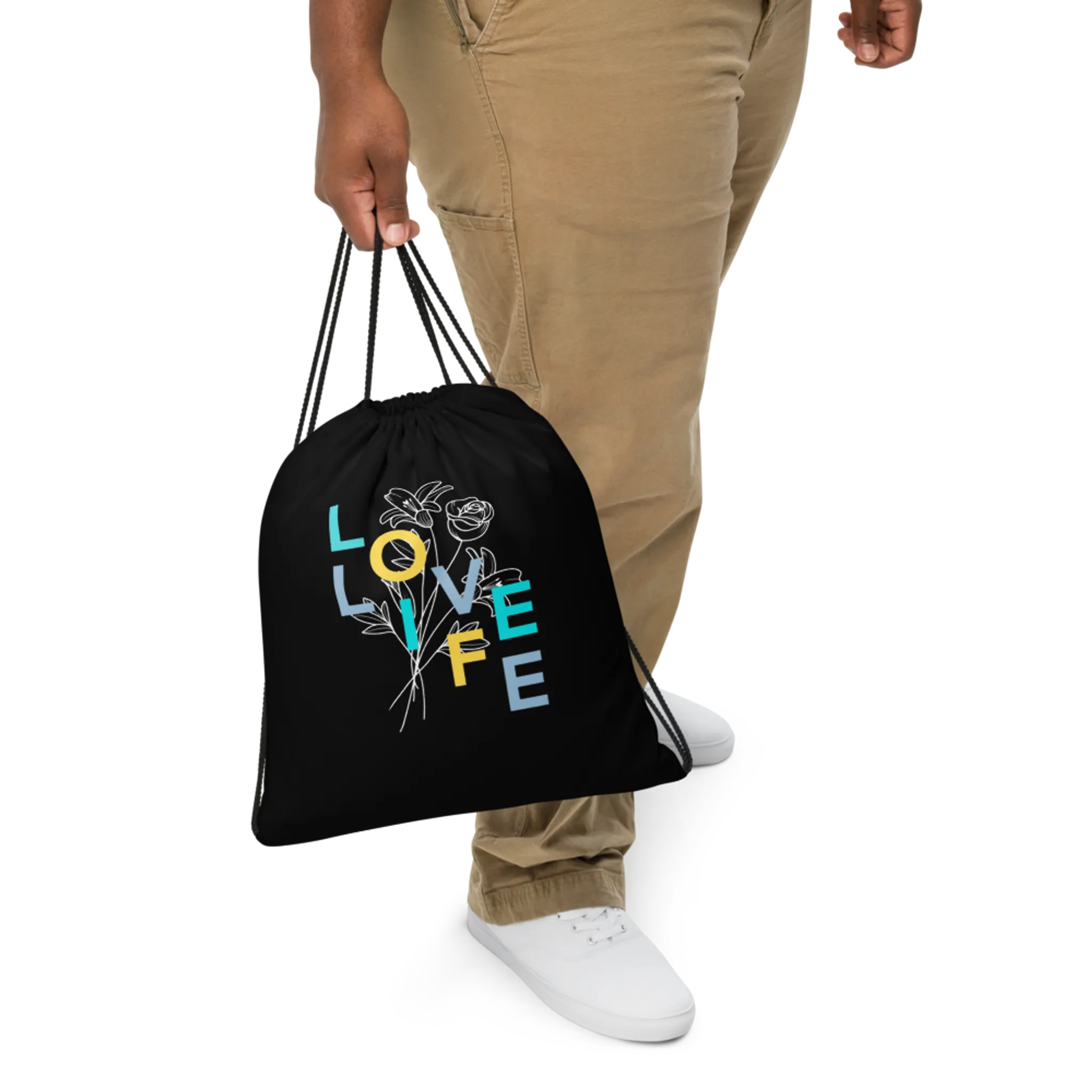 Love Life Drawstring Bag