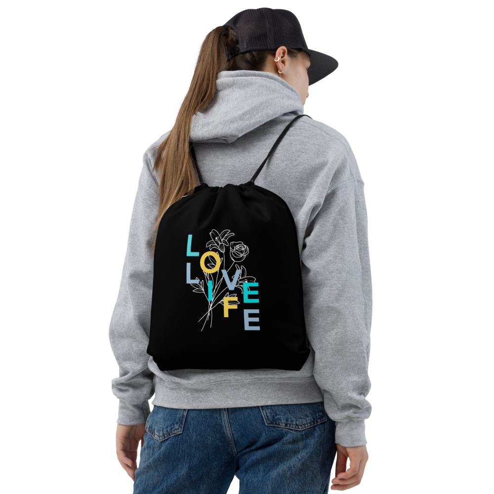 Love Life Drawstring Bag