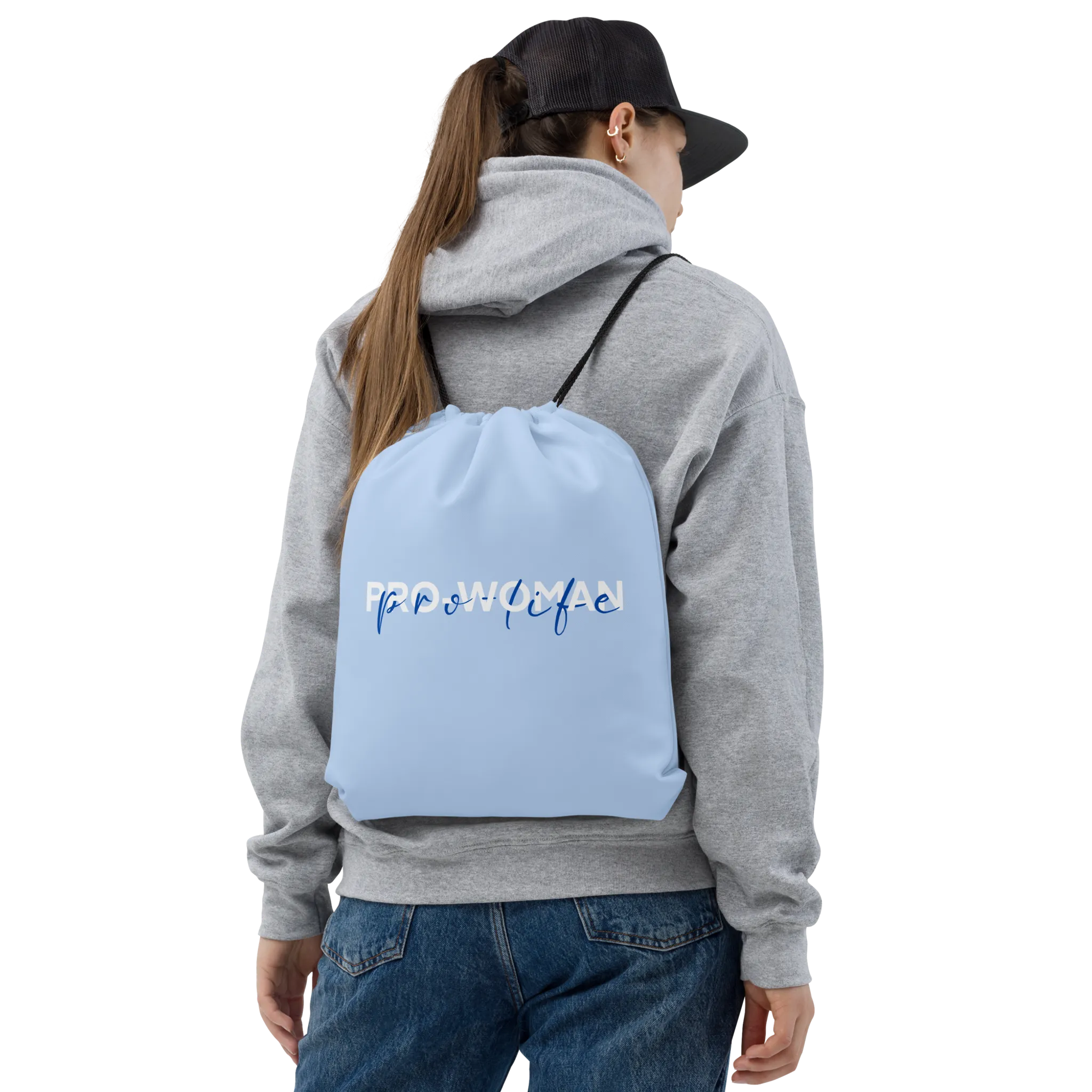 Pro Woman, Pro-Life Drawstring Bag