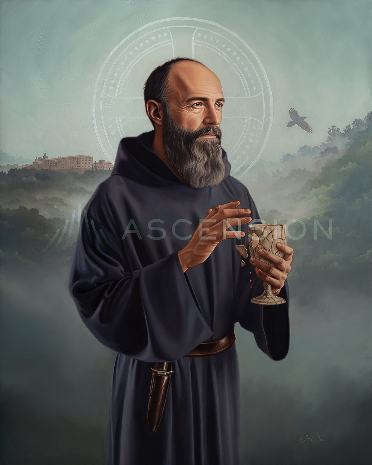 St. Benedict of Nursia Sacred Art 5x7 Prayer Cards