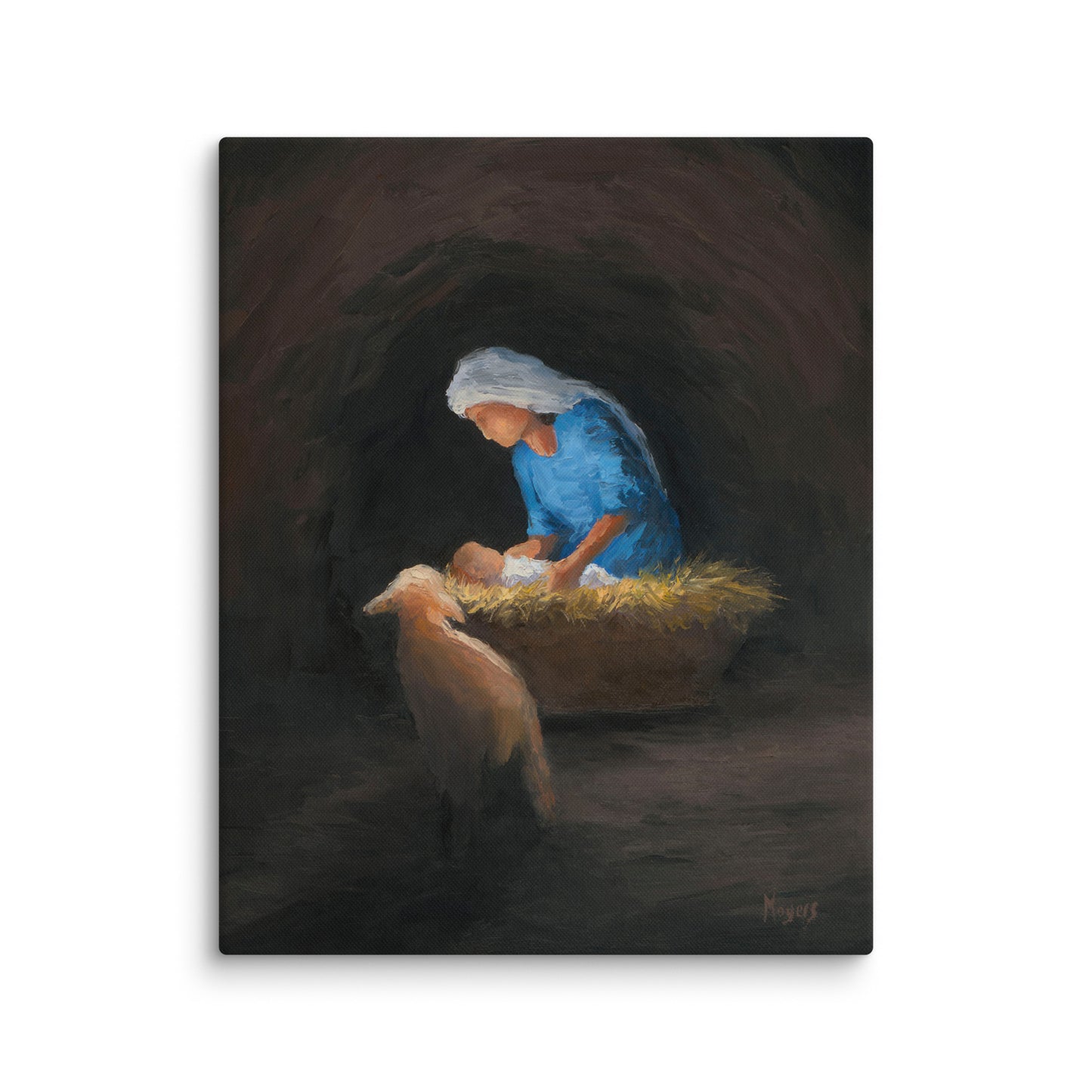 Rejoice! Fine Art Canvas Print: Entering the Manger