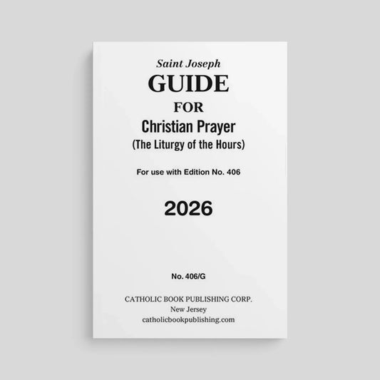 Saint Joseph Guide for Christian Prayer for 2026 on a gray background