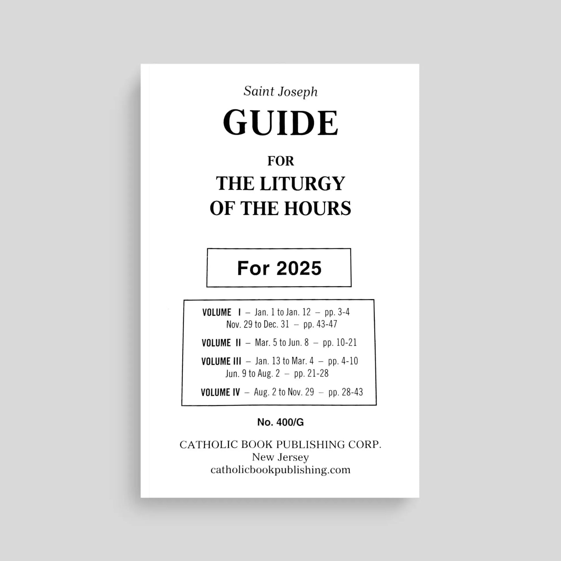 Saint Joseph Guide for the Liturgy of the Hours for 2025 on a white background