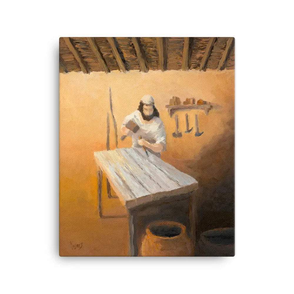 ¡Alégrate! Láminas en lienzo de arte fino: José el Carpintero