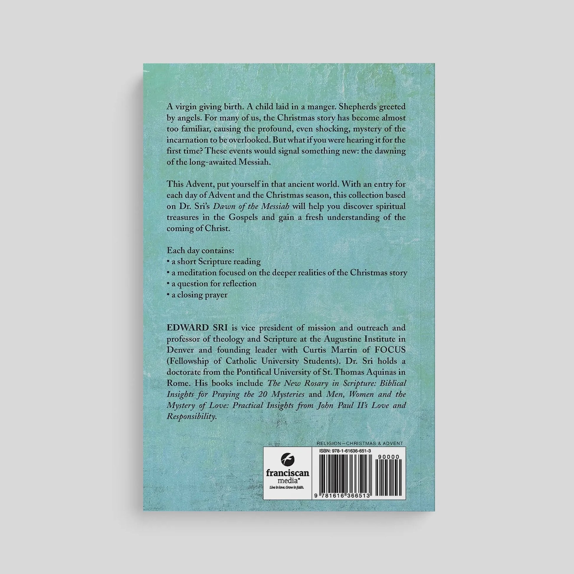 Back cover of a book with text on a light gray background