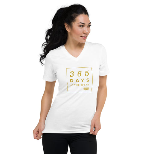 365 Days of the Word Bible in a Year Unisex V-Neck T-Shirt