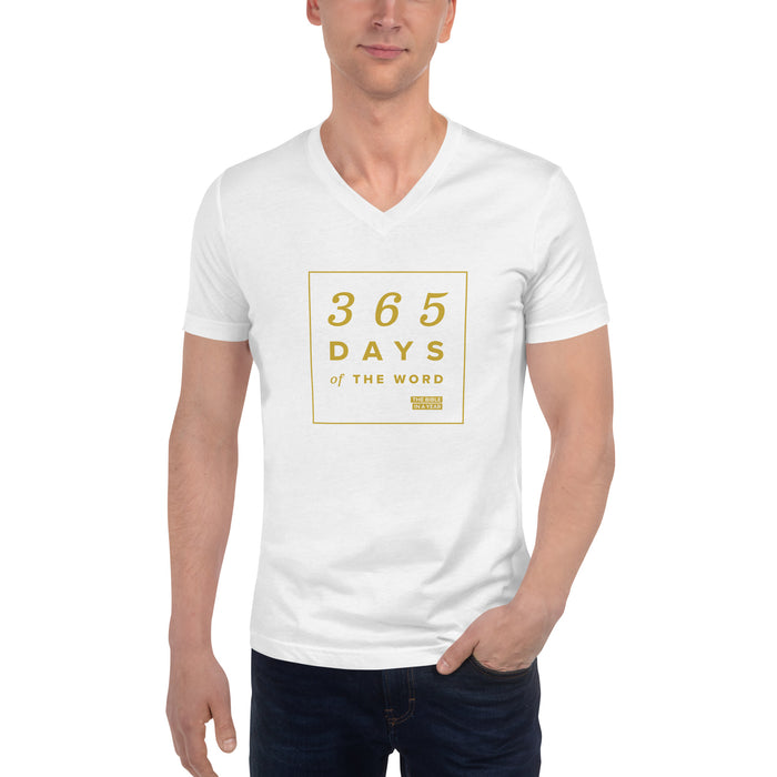 365 Days of the Word Bible in a Year Unisex V-Neck T-Shirt