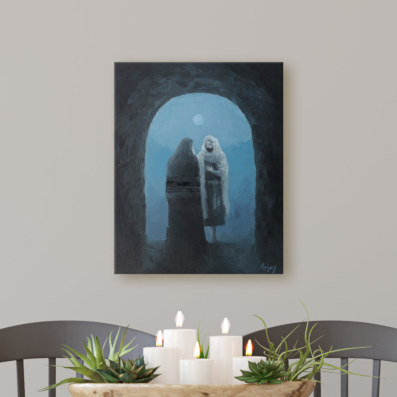 The Ascension Lenten Companion Impresiones en lienzo de bellas artes: Cristo y Nicodemo