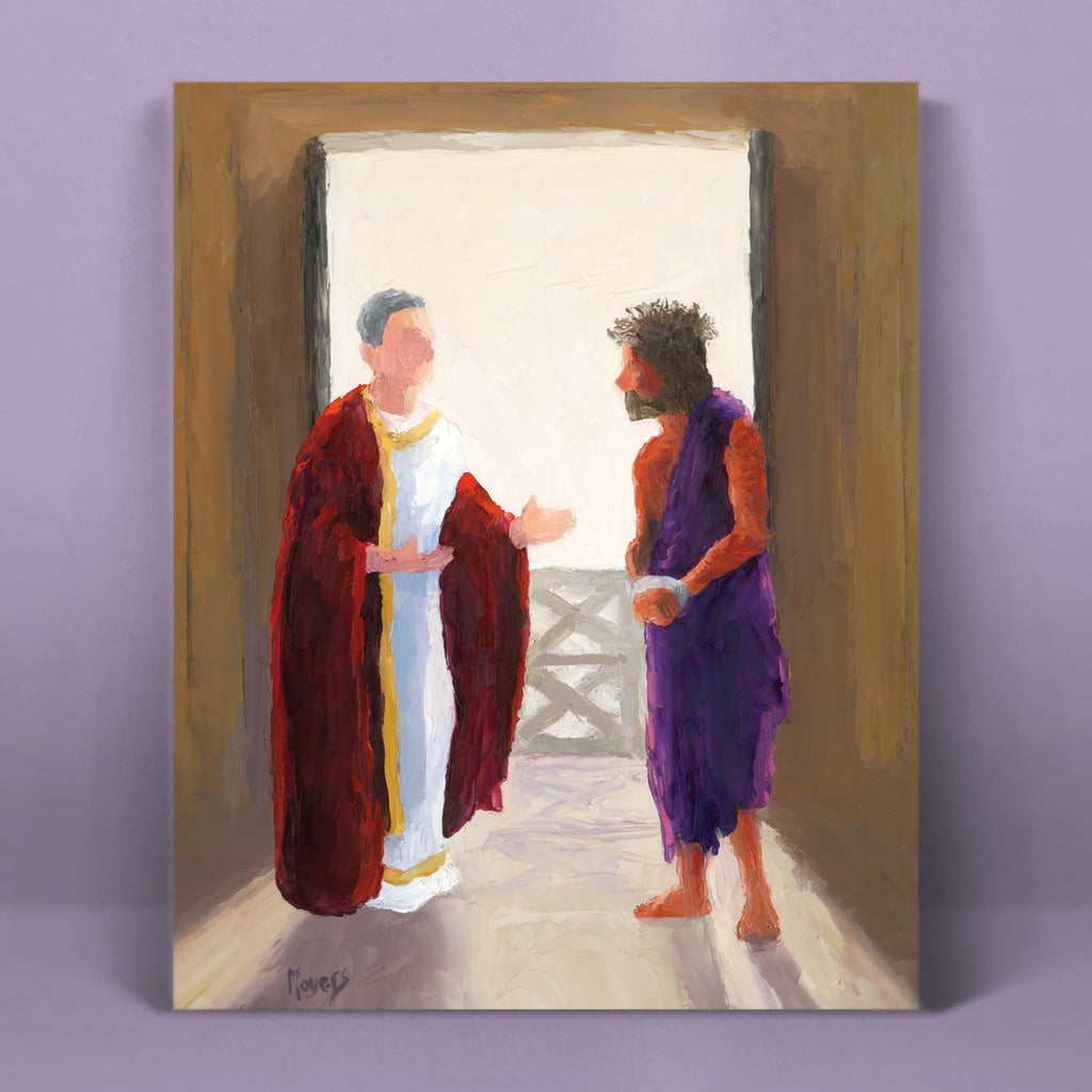 Las láminas de arte de Cuaresma de Ascension: Cristo y Pilato