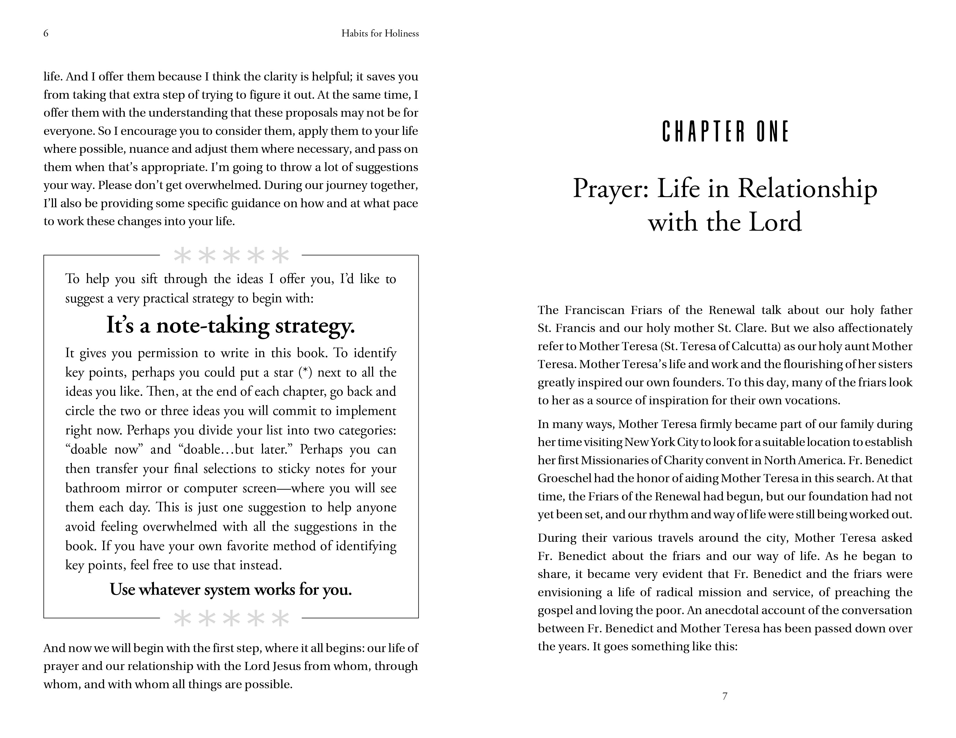 Chapter 1 introduction lay out for Habits for Holiness