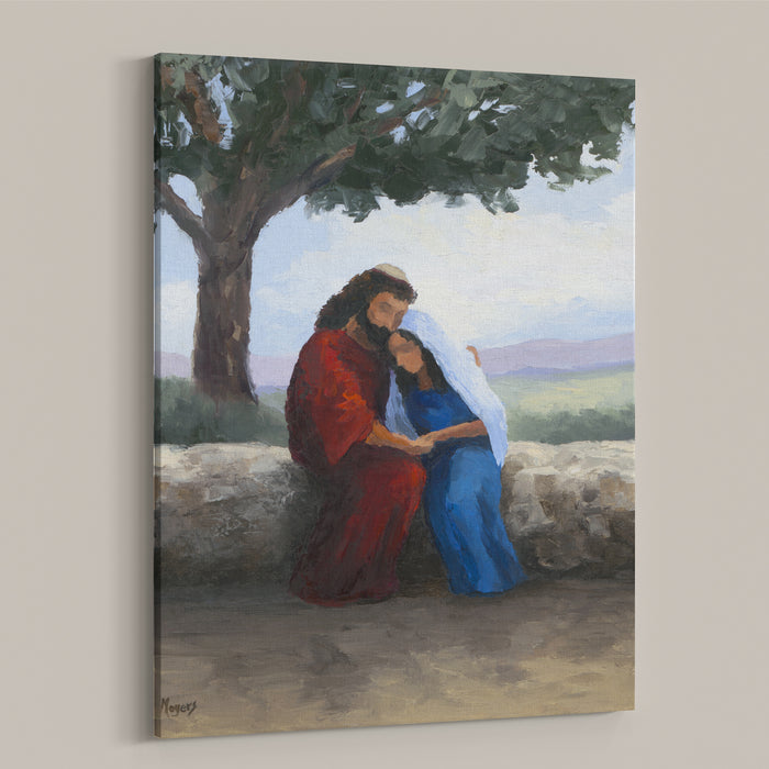 Rejoice! Fine Art Canvas Print: Joseph Takes Mary