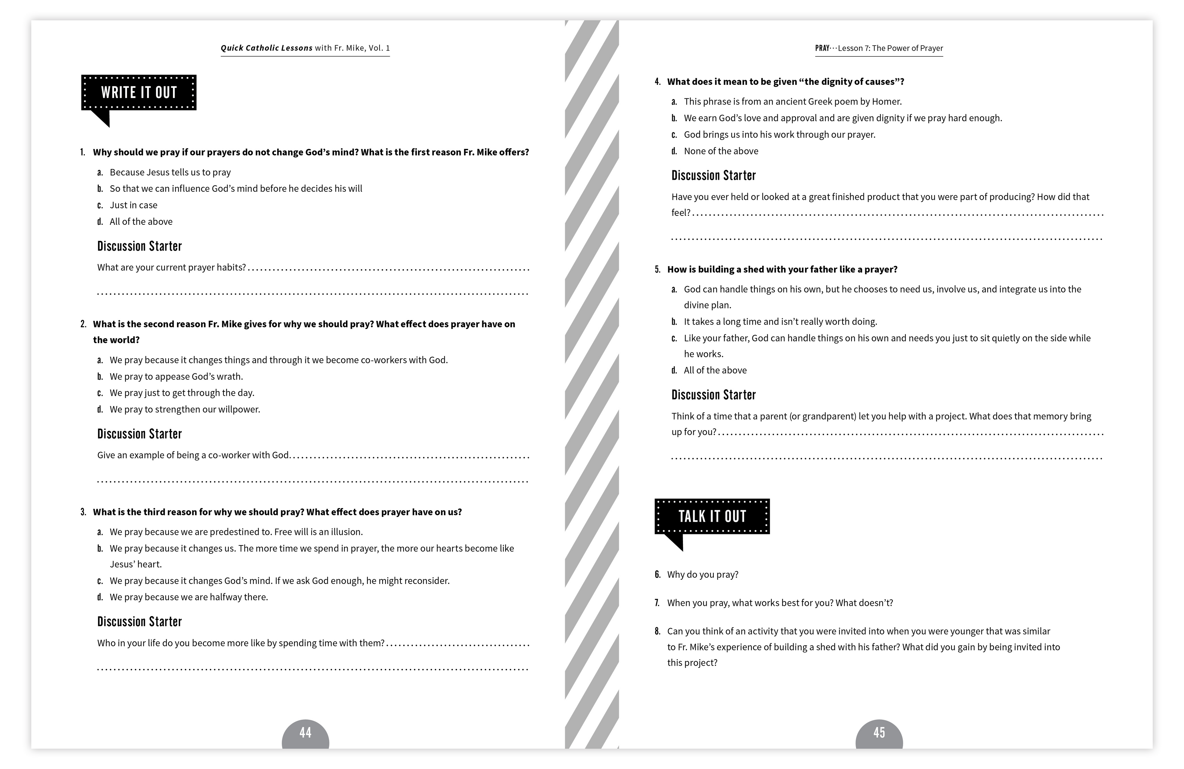 Quick Catholic Lessons with Fr. Mike: Vol. 1, Workbook Set with Digital Access