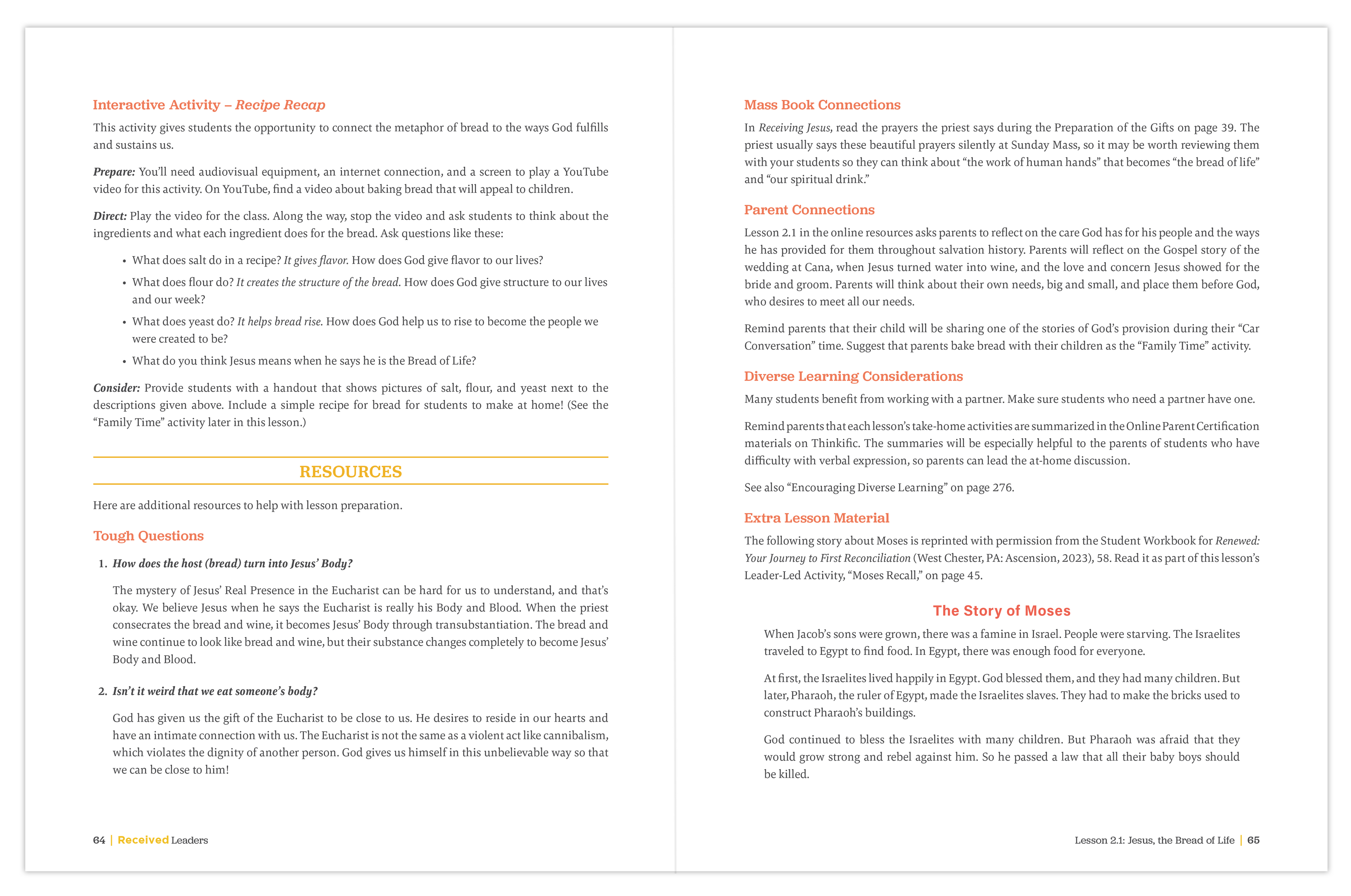 Received First Edition: Your Journey to First Communion Leader's Guide (Includes Online Leader's Access)