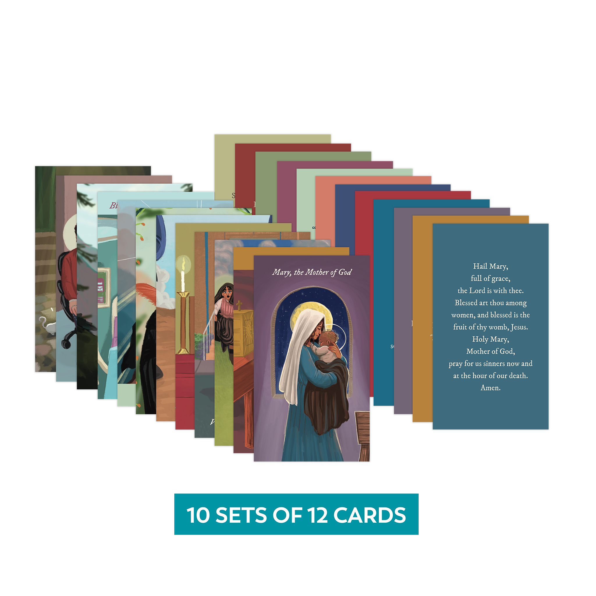 Recibidas las estampas de oración de los santos (10 juegos de 12 estampas cada uno)