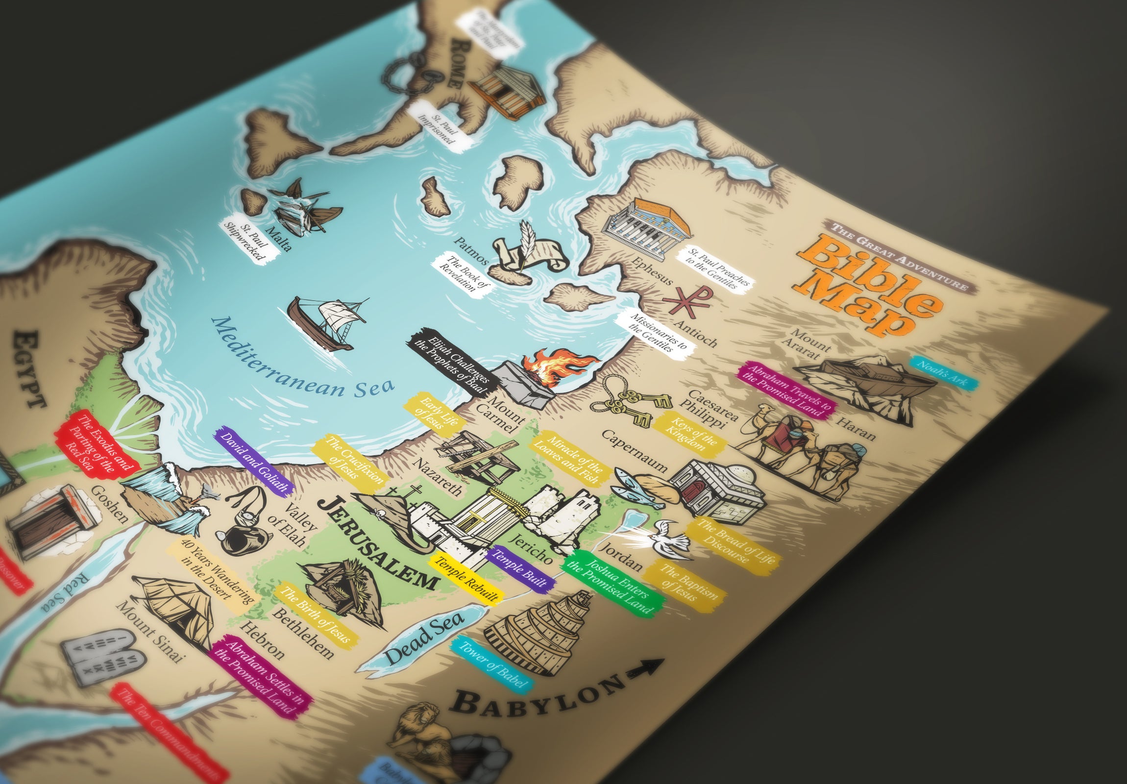 El mapa de la Biblia de la Gran Aventura