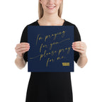 Pray for Me Bible in a Year Prints - Navy 10x10